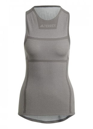 Женская спортивная бесшовная майка adidas drynamo terrex серая l-xl