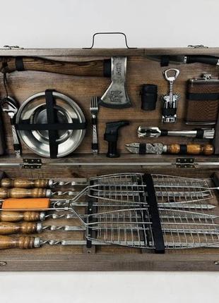 Набор шампуров в кейсе «титан»