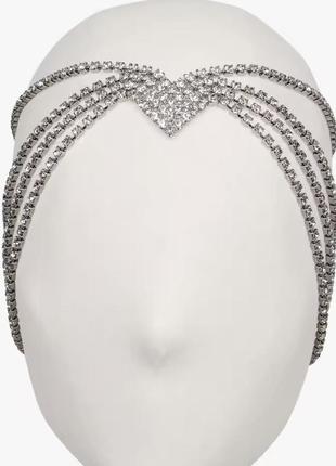 Украшение для волос в восточном стиле, фероньерка, цепочка на волосы тика, стразы на голову