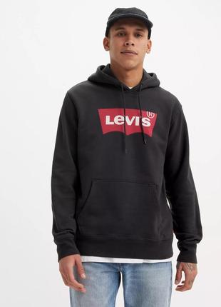 Худи мужское levi's, цвет черный😍 товстовка светр кофта