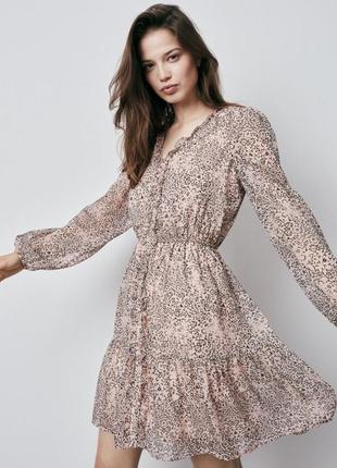 Шифоновая мини-платье reserved короткое платье в блестке 44