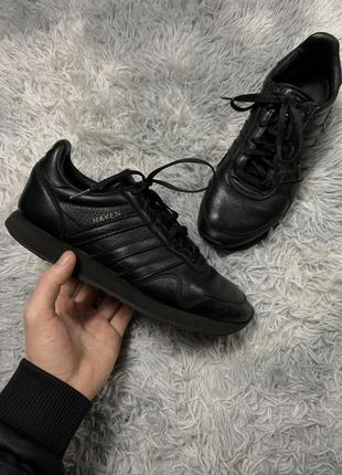 ꒰| черные кожаные кроссовки sepatu adidas haven |꒱