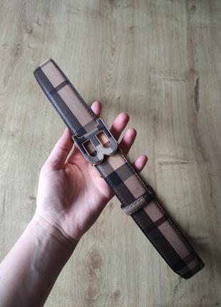 Крутий чоловічий ремінь- автомат у стилі burberry, р.100.