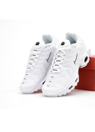 Модні кросівки nike air max plus tn white reflective  стильные кроссовки найк аир макс рлюс тн белые на балонах
