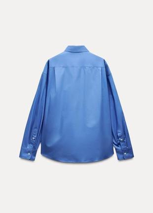 Поплиновая рубашка zw collection оверсайз9 фото