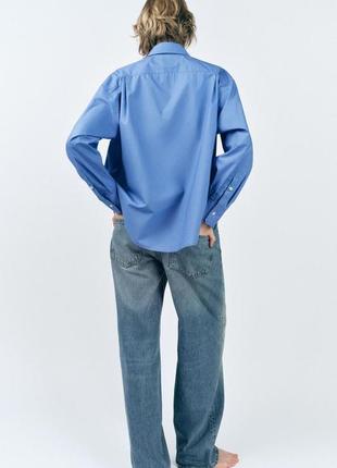 Поплиновая рубашка zw collection оверсайз6 фото
