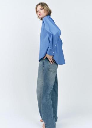 Поплиновая рубашка zw collection оверсайз7 фото
