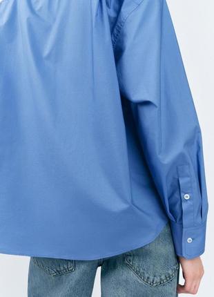 Поплиновая рубашка zw collection оверсайз4 фото