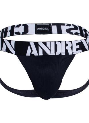 Чоловічі труси  (джоки) чорного кольору power rib jock від andrew christian
