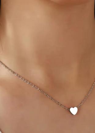 Цепочка нержавеющая сталь stainless steel с сердцем