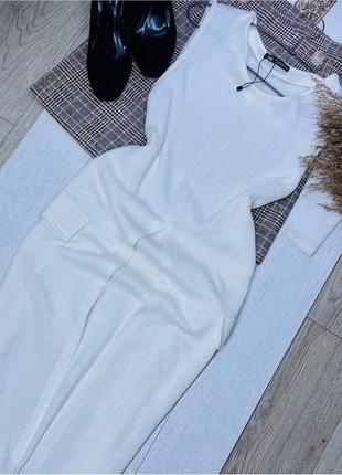 Новий білий довгий кардиган zara m довга кофта туніка з розрізом кардиган зара