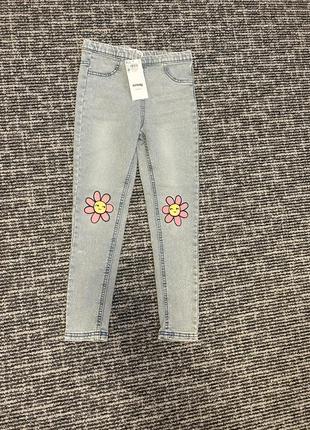 Джеггинсы детские на девочку 7-8 лет 128 см