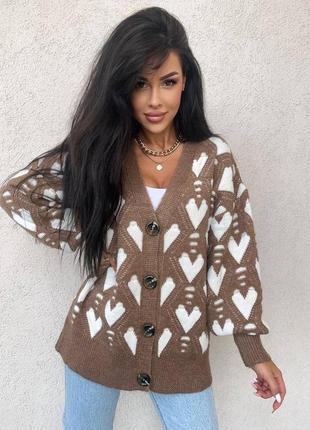 Невероятно теплый и стильный кардиган двойная машина вязкая шерсть и акрил