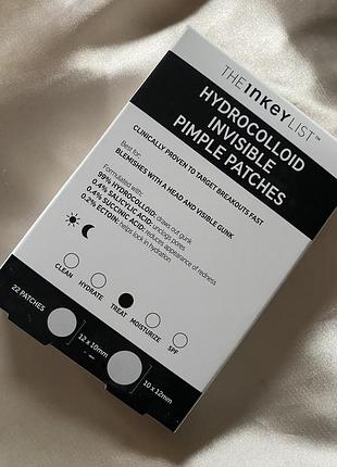 Патчи от прыщей the inkey list hydrocolloid invisible pimple patches