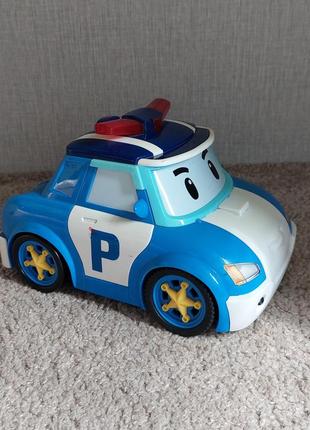 Полицейская машинка на батарейках робокар поли, robokar poli. 21 см. оригинал.