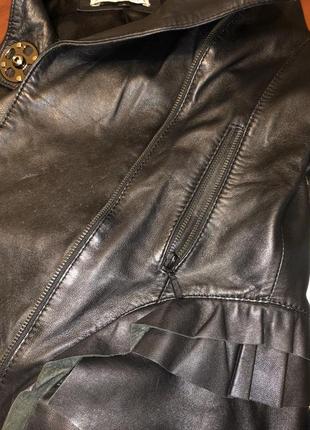 Черная кожаная куртка косуха из натуральной кожи4 фото