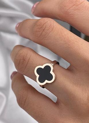 Оплата 100%🇺🇦кольцо серебро 925 пробы золото 375 проб пластины, емал, клевер ванклиф