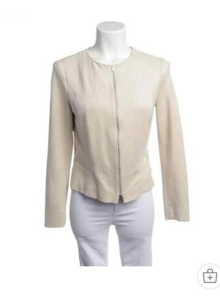 Женский жакет marc cain 46р.m, бежевый, экозамша, полиэстер с эластаном