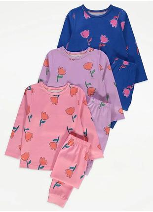 Хлопковая пижама для девочки трикотажная оригинал джордж george поштучно