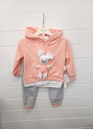 Детский весенний костюм для девочки в размере 74 см (6-9 месяцев)
