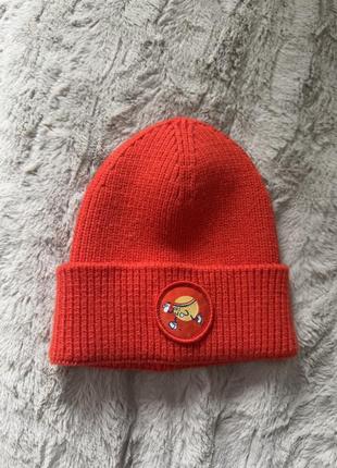 Шапка 6-12 месяцев, стильная красная reserved