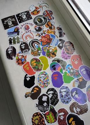 Стойкерпак bape наклейки бейп (50шт)