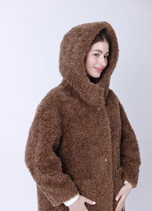 Натуральна тепла з капюшоном оверсайз 100% меринос