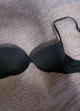 Чорний бюстгальтер на бретелях без пуш-ап, на кісточках