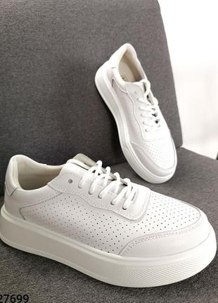Кросівки білі нат шкіра піна легкі