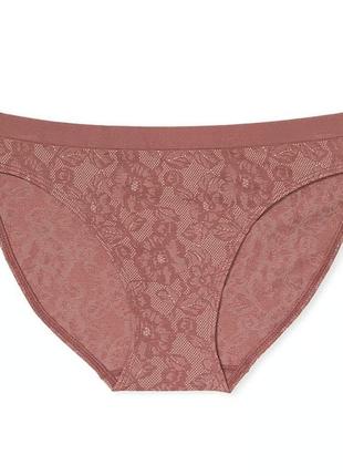 Трусики-бікіні жіночі з мікрофібри victoria's secret seamless bikini panty коричневі 🎀