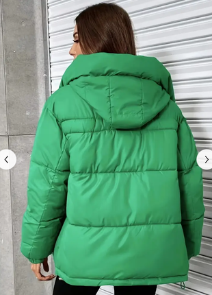 Куртка жіноча красивого зеленого кольору з капюшоном🔥🔥🔥2 фото