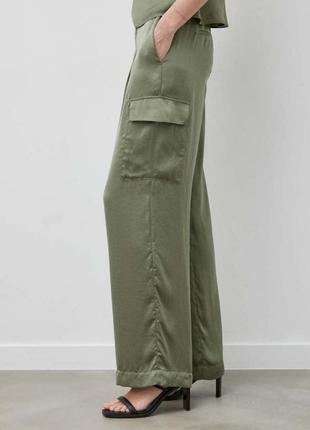 Брюки палаццо карго из лёгкой ткани