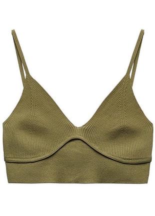 Zara топ оливковий s
