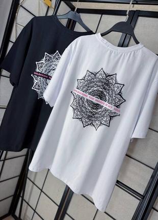 Футболка оверсайз со стильным наворотом на спине ari-4191