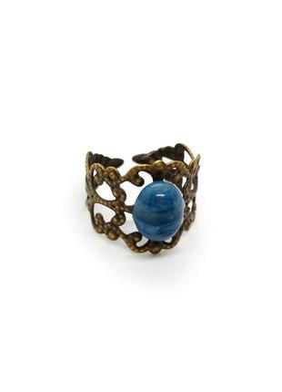 🔺💦💍 кольцо миниатюрное ажурное винтаж натуральный камень крейзи агат