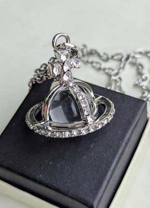 Кулон big saturn with white crystal vivienne westwood