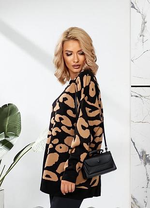 Свитер туника в леопардовом принте 2