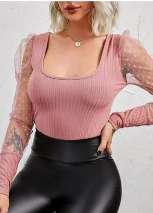 Кофта,топ,в рубчик,в горошок