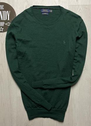 Чоловічий вовняний преміум светр polo ralph lauren, розмір по факту l-xl