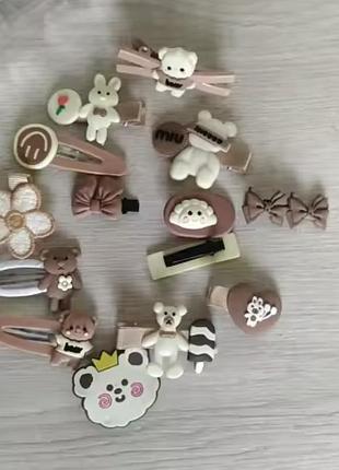 Детские заколки для волос с мультяшным мишкой. аксессуары для волос.