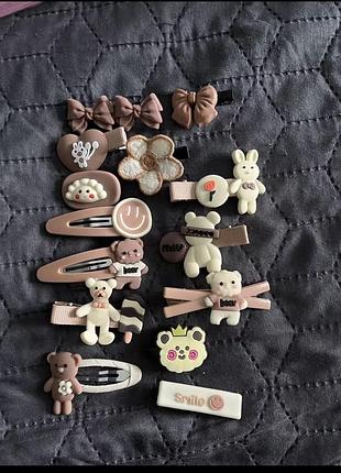 Детские заколки для волос с мультяшным мишкой. аксессуары для волос.