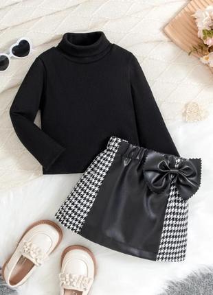 Костюм для девочки гольф + юбка