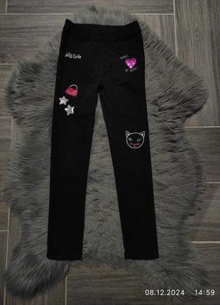 Чорні,модні,фірмові джинси для дівчинки 7-8 р