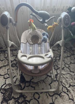 Колиска-гойдалка carrello nanny, качеля-шезлонг, заколисуючий центр