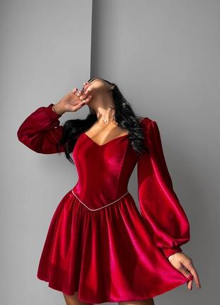 Корсетное платье из бархата | 309