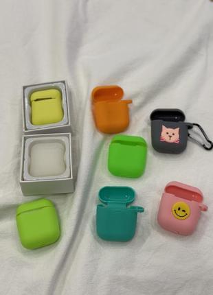Новые чехлы для airpods 1/2 наушников apple силиконовые case