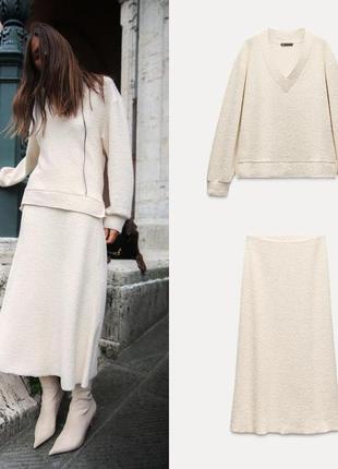 Костюм светр+спідниця оверсайз zara m, l