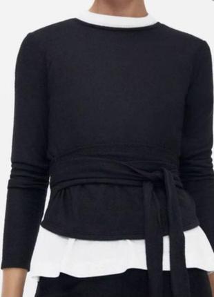 Кофта джемпер с завязками  zara