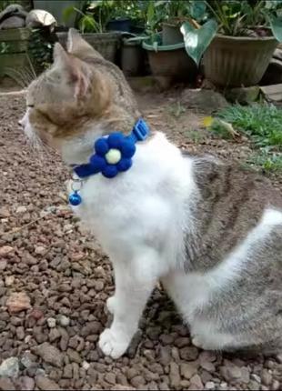 Нашийник з квіткою для котиків