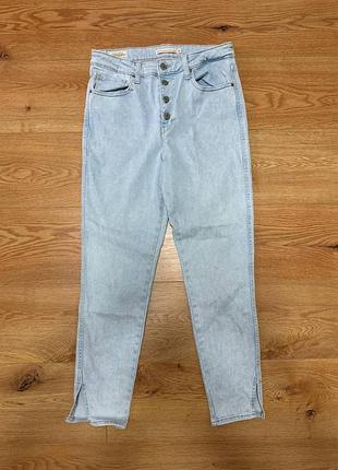 Джинси жіночі сині блакитні прямі slim levis, розмір м - l.